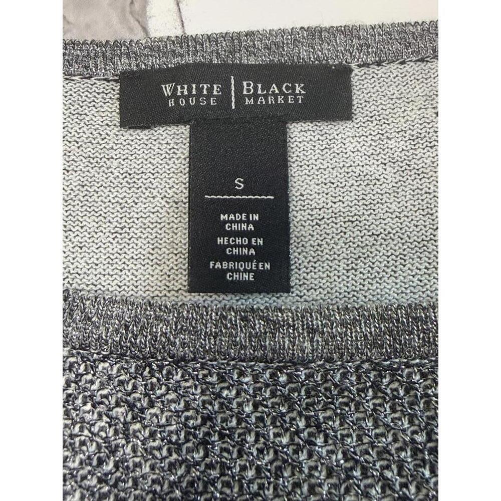 White House Black Market Asymmetrical Knit Sweater Top Gray Size S - Picture 3 of 5